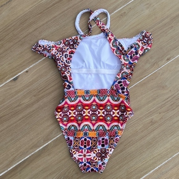 Kenneth Cole Casablanca Off The Shoulder High Neck One Piece Swimsuit Small - Picture 4 of 12